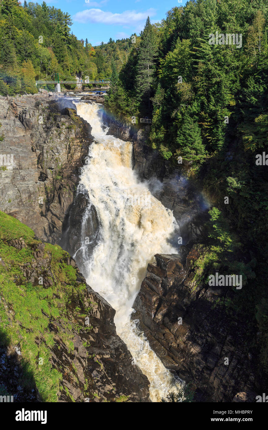 Canyon Sainte-Anne, Sainte-Anne Waterfall, Sainte-Anne-du-Nord River, Beaupré, Québec Province, Canada Stock Photo