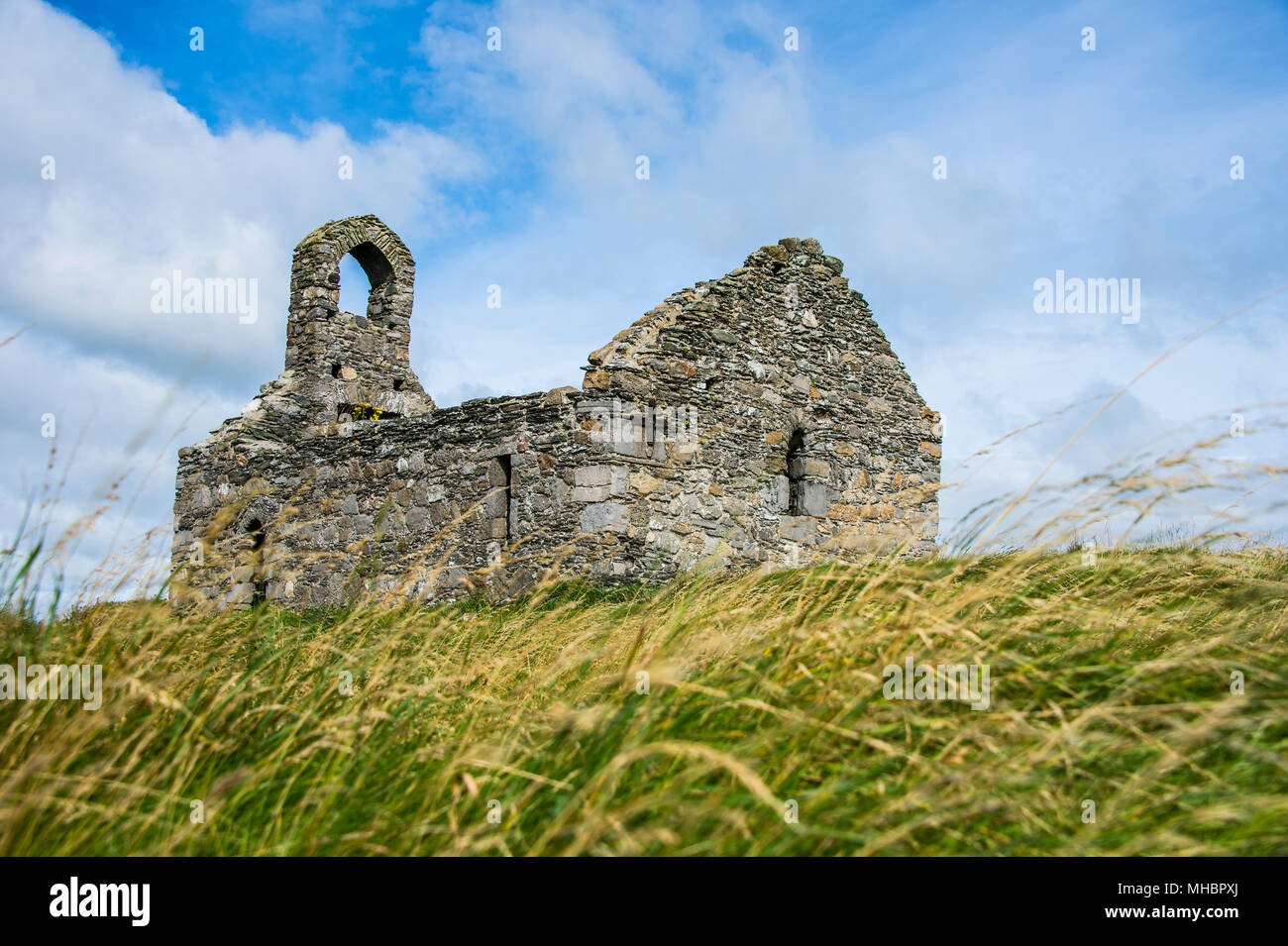 Old church ruin, St. Michael´s isle, Isle of Man, United Kingdom Stock Photo