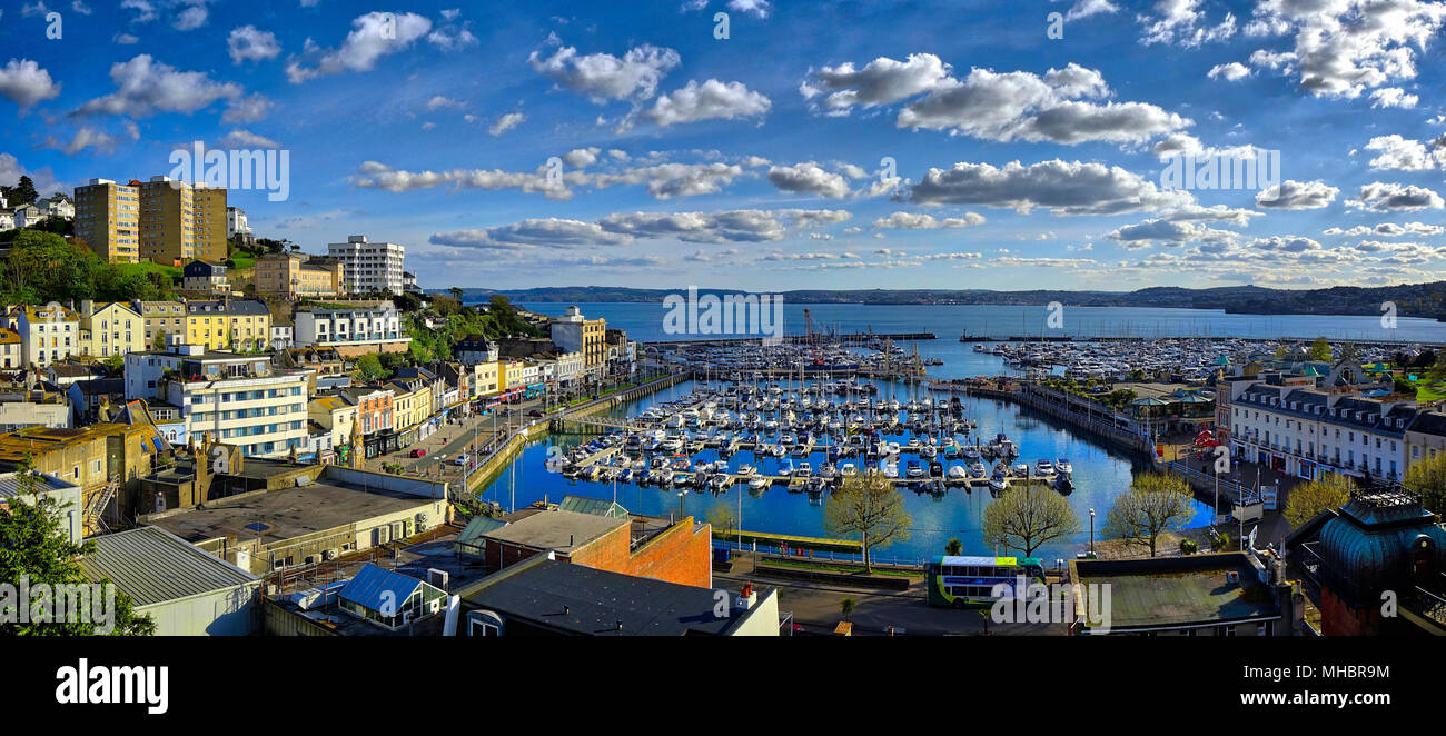GB - DEVON: Panoramic view of Torquay Harbour  (HDR Image) Stock Photo