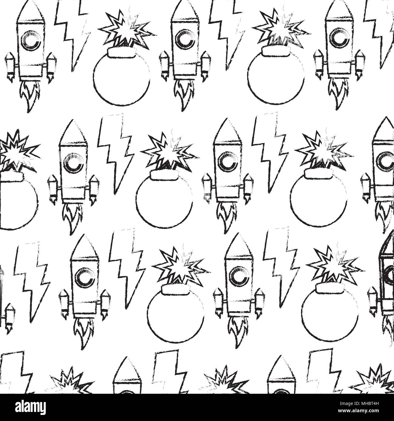 Rocket Bomb Ray Decoration Wallpaper Vector Illustration Stock Vector Image Art Alamy