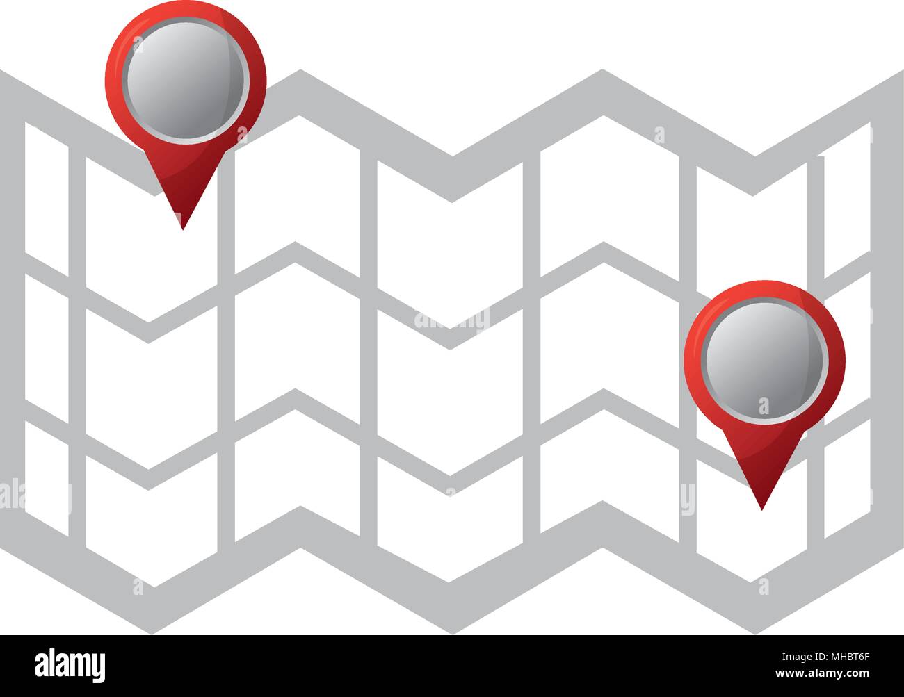 navigation gps map pins location destination vector illustration Stock ...