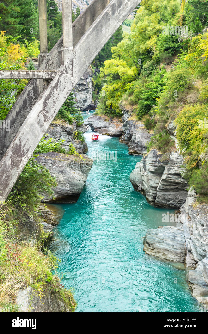 Queenstown in New Zealand. The city of adventure and nature Stock Photo ...