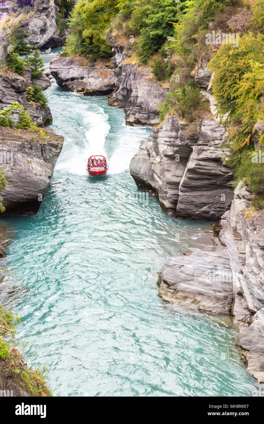 Queenstown in New Zealand. The city of adventure and nature Stock Photo ...