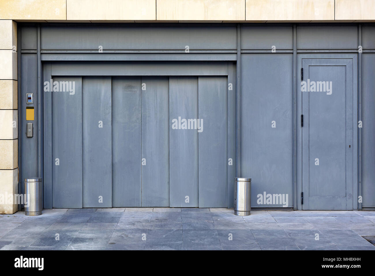 Entrance To Underground Car Garage With Elevator Lift Stock Photo