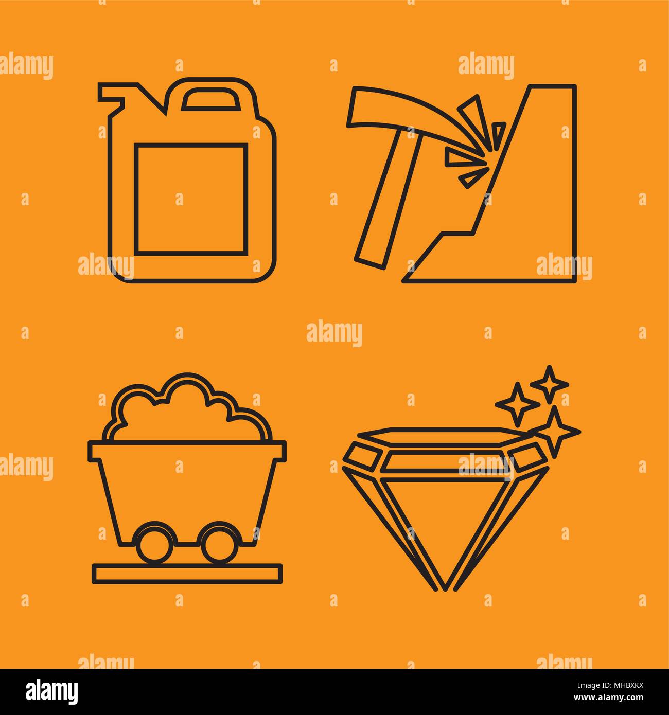 mining icon set design, vector illustration eps10 graphic Stock Vector ...