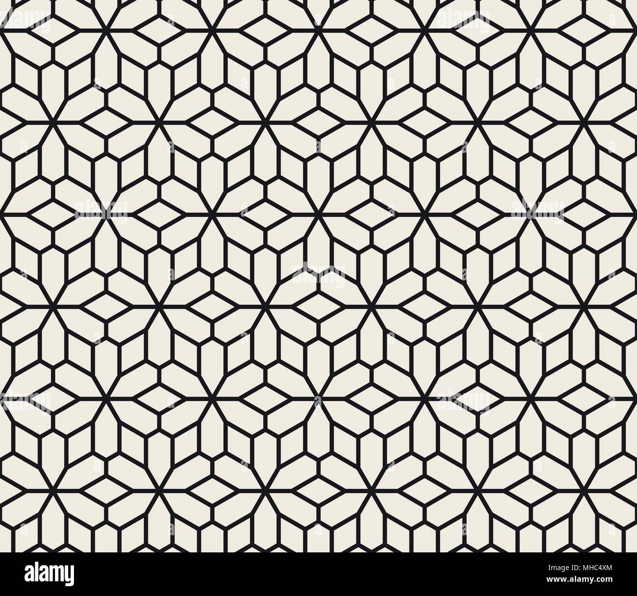 Vector seamless geometric pattern. Simple abstract lines lattice ...
