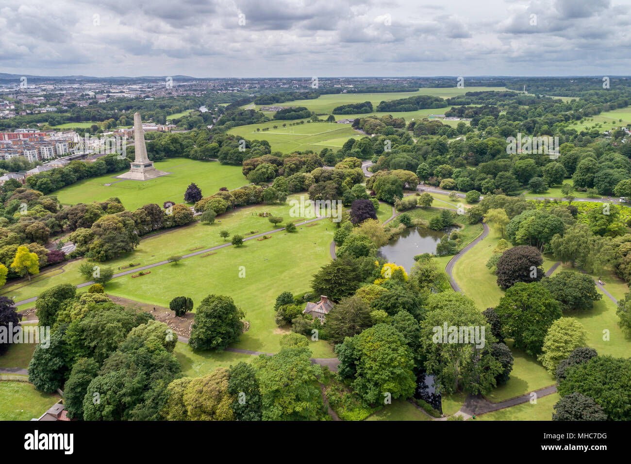 The Wellington Monument located in the Phoenix Park, Dublin, Ireland Stock Photo