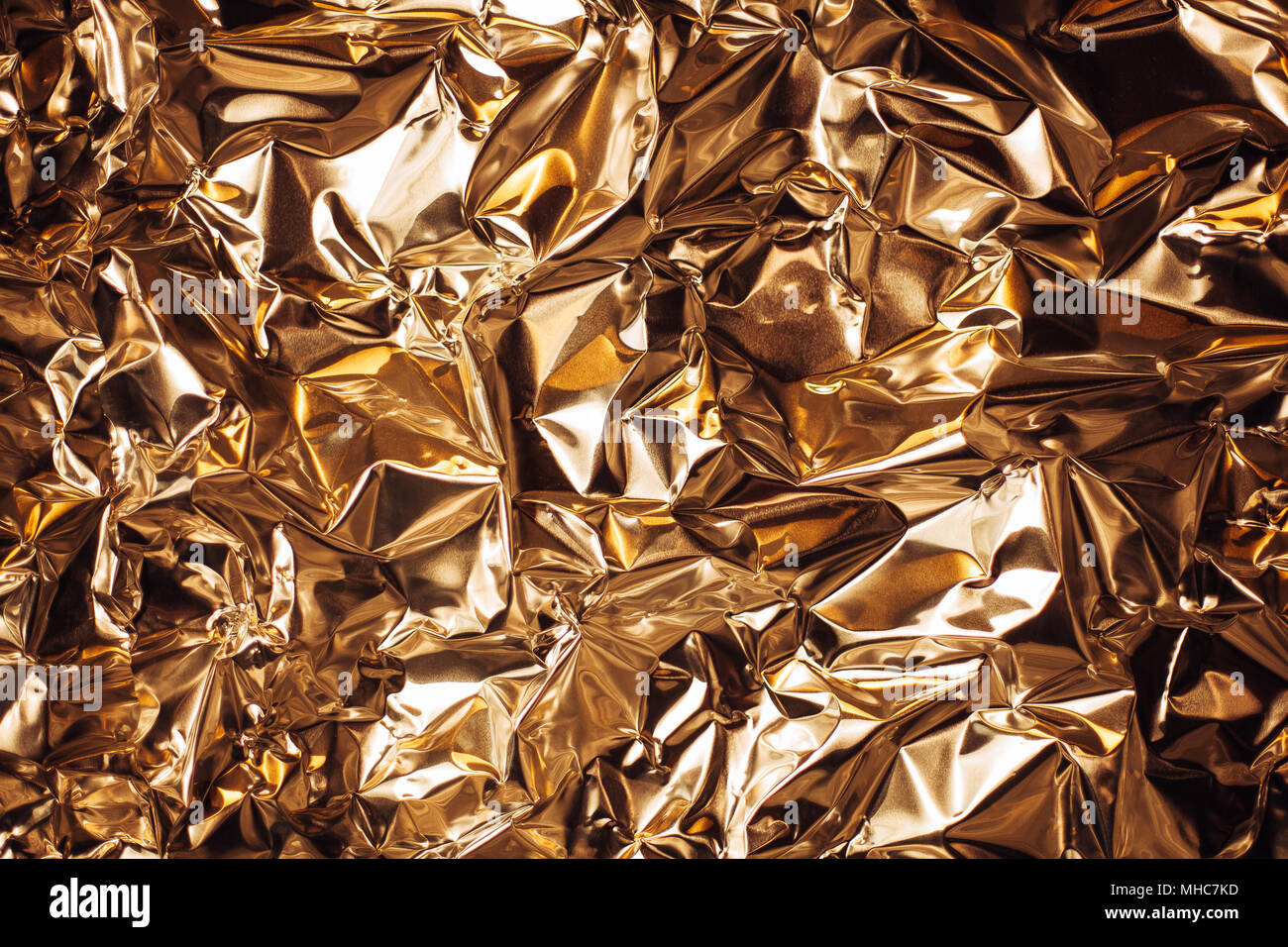 Full Frame Take Of A Sheet Of Crumpled Gold Aluminum Foil Stock Photo -  Download Image Now - iStock