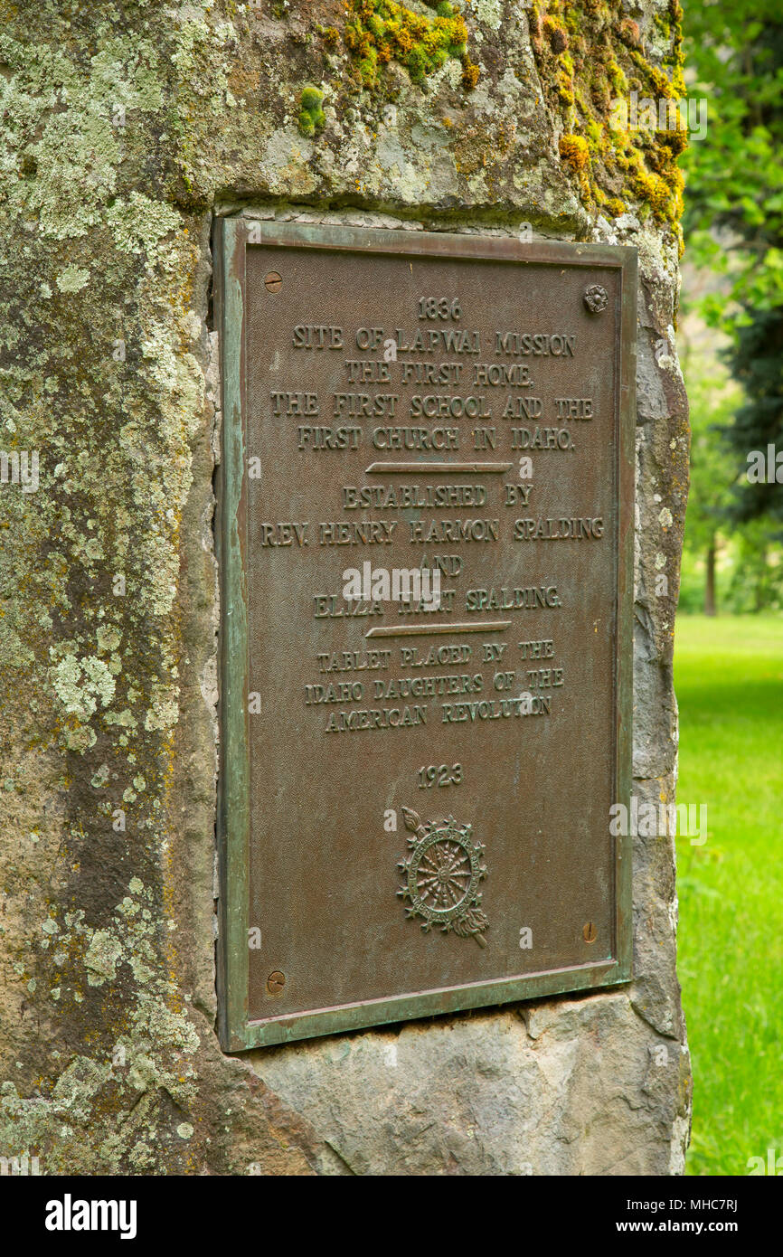 Lapwai Mission site plaque, Nez Perce National Historic Park, Idaho