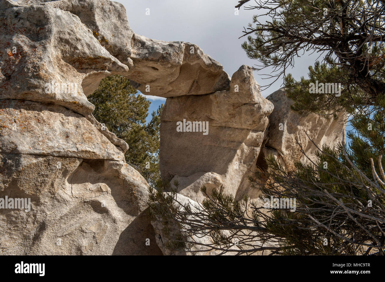 Window Arch in the City of Rocks National Reserve, near Almo, Idaho Stock Photo