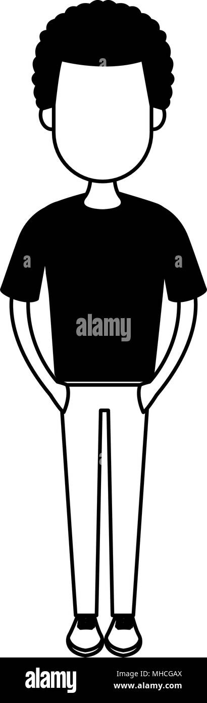 Young man cartoon on black and white Stock Vector Image & Art - Alamy