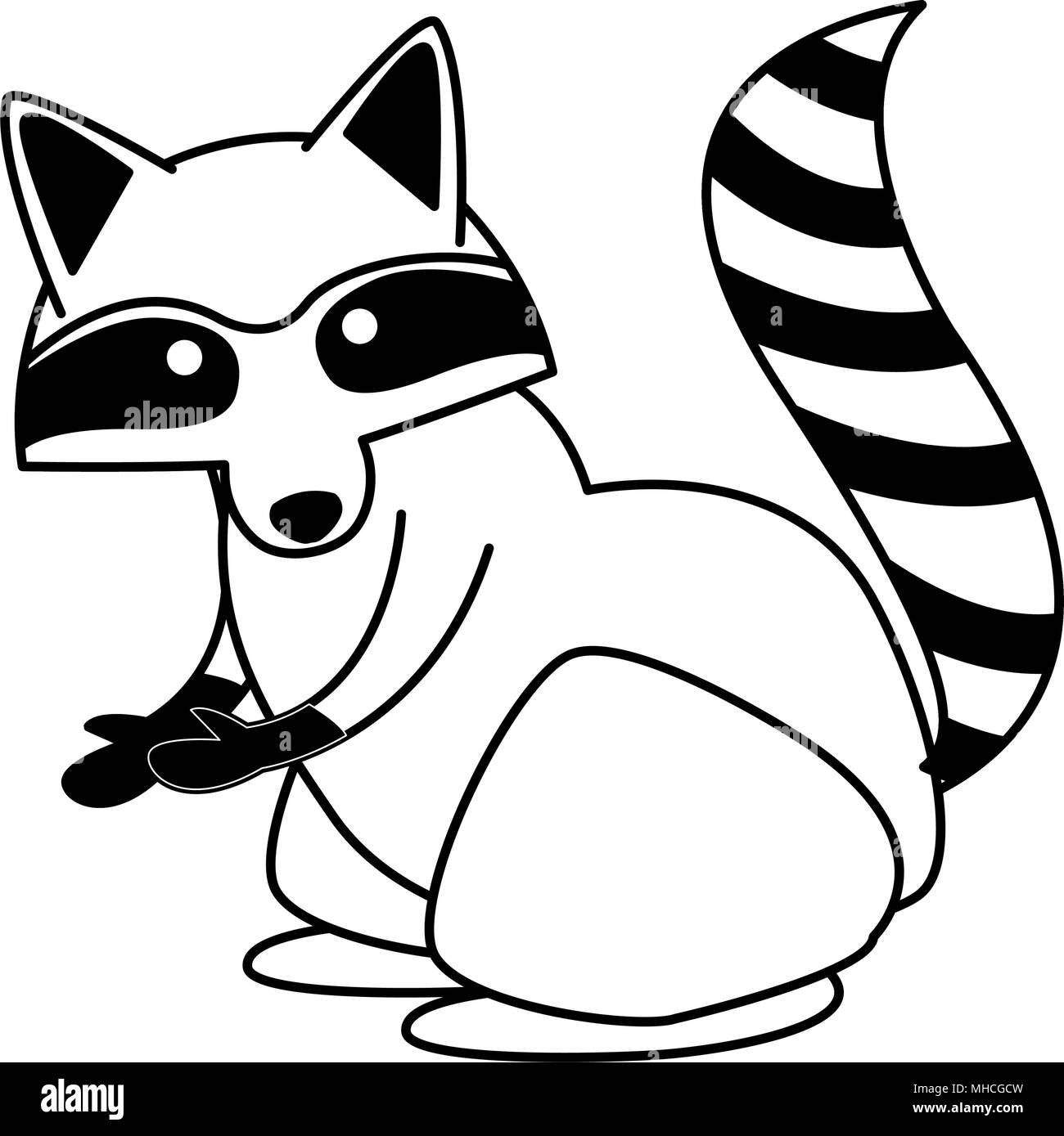 Funny raccoon character Black and White Stock Photos & Images - Alamy