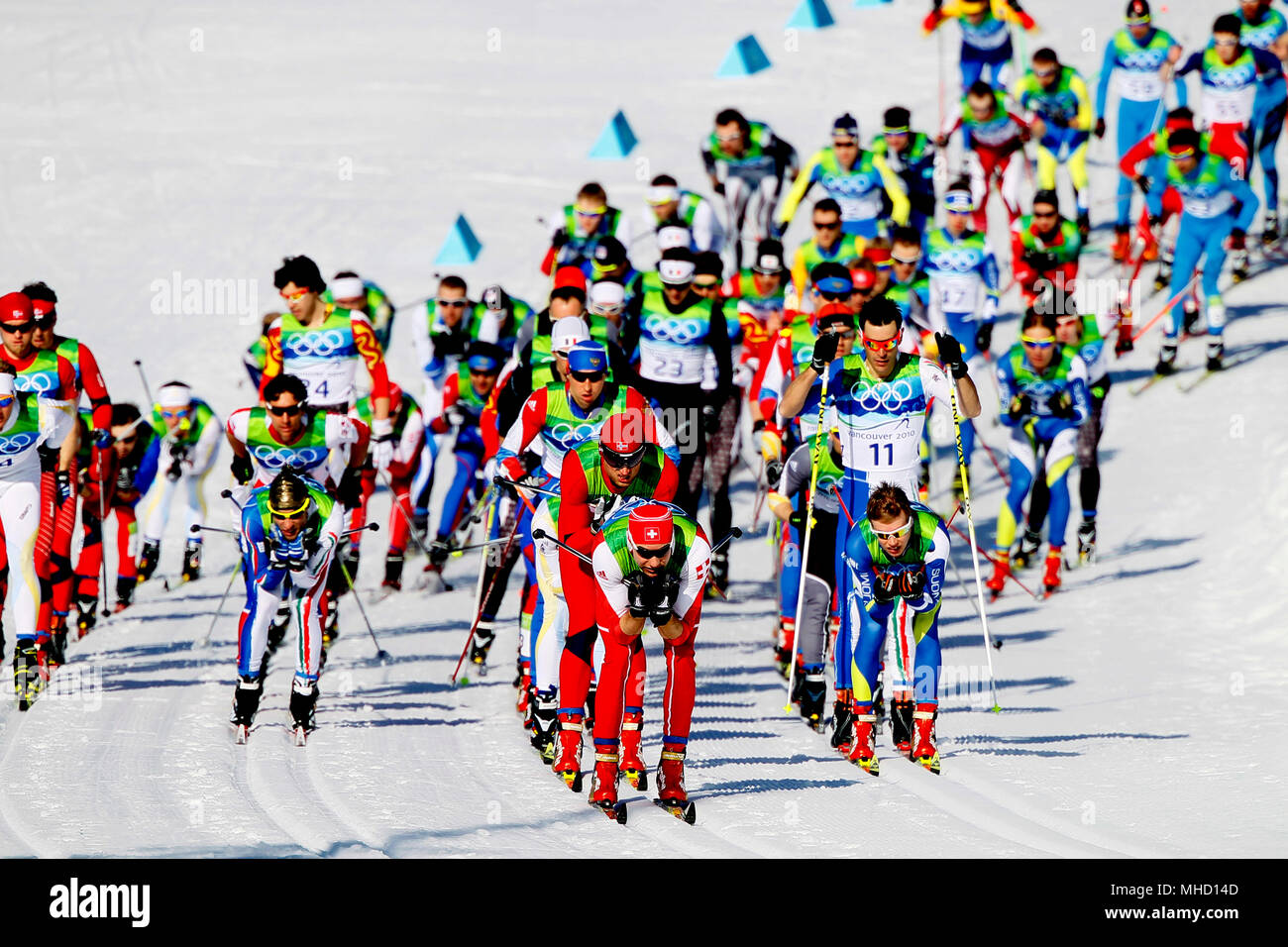 Men's 30K Pursuit, Cross Country Ski Race. Vancouver Olympics, February 20, 2010 Stock Photo Alamy