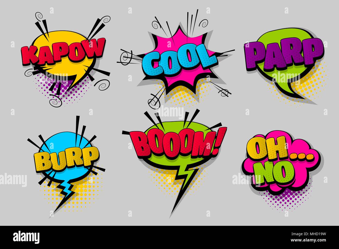 Set comic text speech bubble pop art Stock Vector Image & Art - Alamy