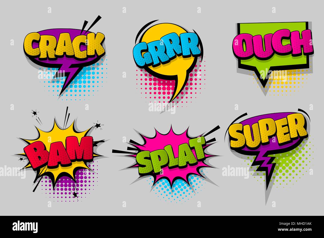 Set comic text speech bubble pop art Stock Vector Image & Art - Alamy