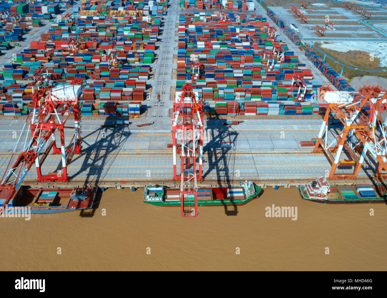 Container terminal in shanghai yangshan deep water port, China Stock Photo