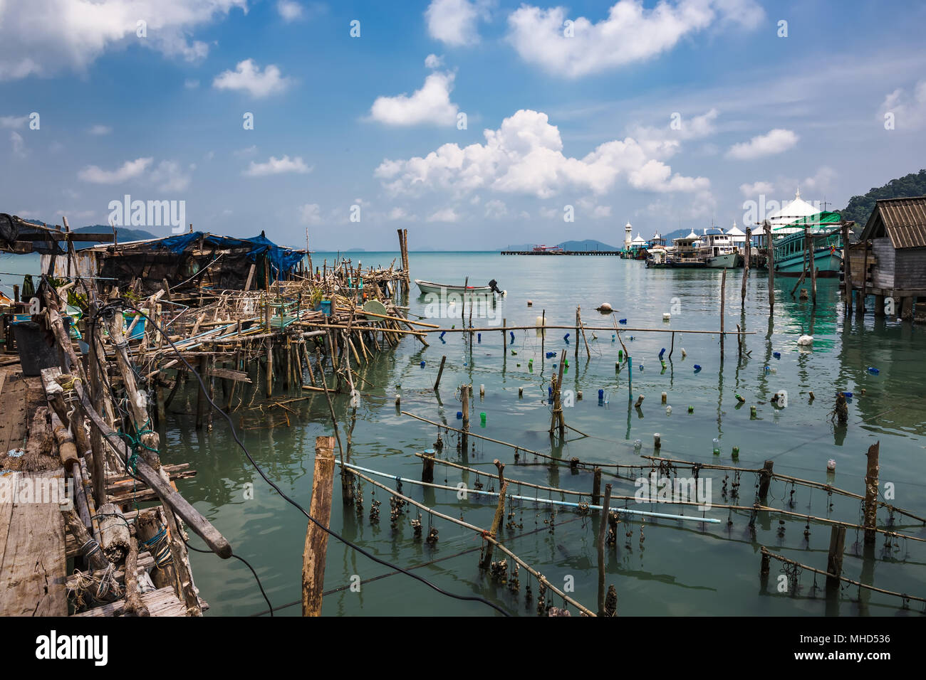 Bay in the fishing village of Bang Bao near the lighthouse Stock Photo