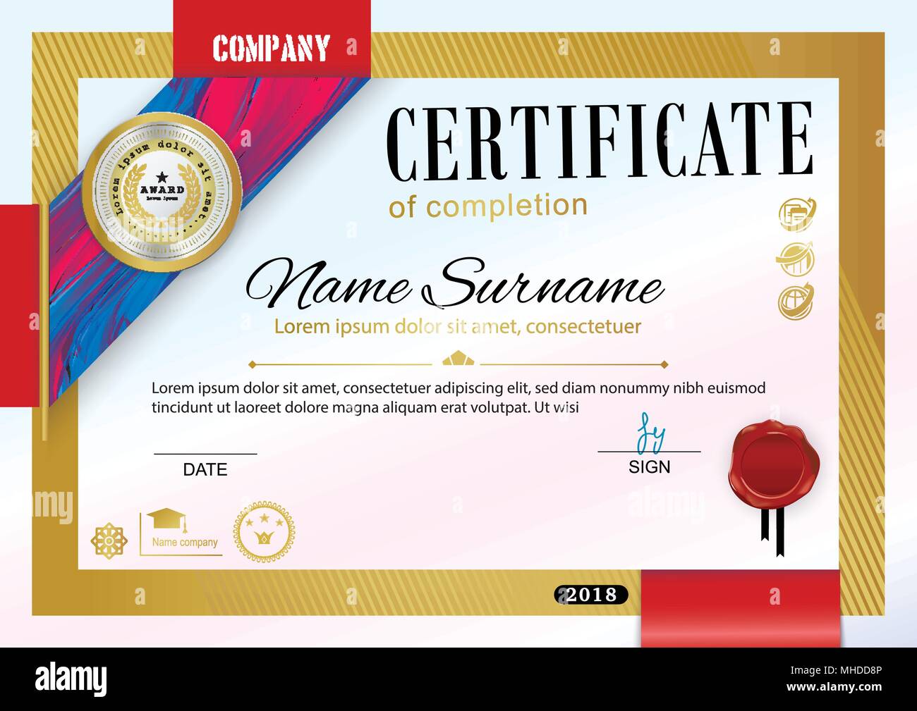 Official certificate template