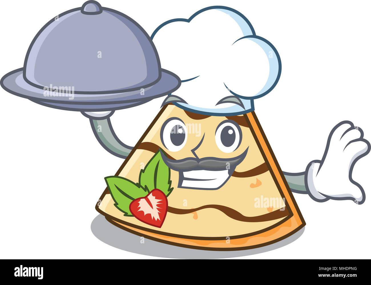 Chef with food crepe mascot cartoon style Stock Vector Image & Art Alamy