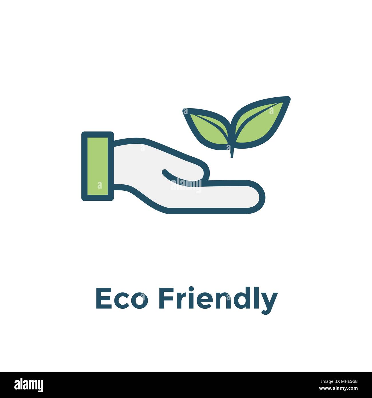 Ecofriendly hand holding plant to show environmental conservation w ...