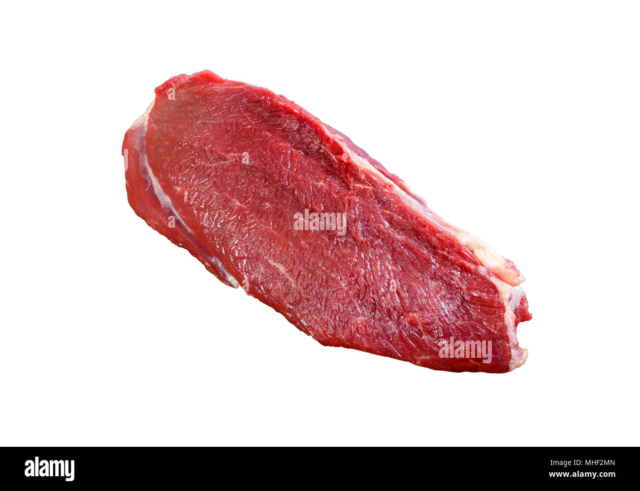 Whole raw beef tenderloin studio isolated on white Stock Photo - Alamy