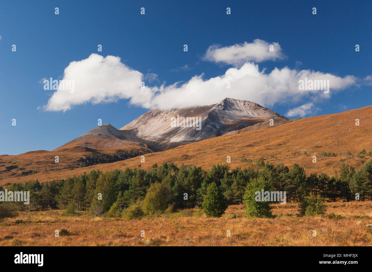 Beinn Eighe from Kinlochewe, Ross-shire, Scottish Highlands - on the route of the North Coast 500. Stock Photo