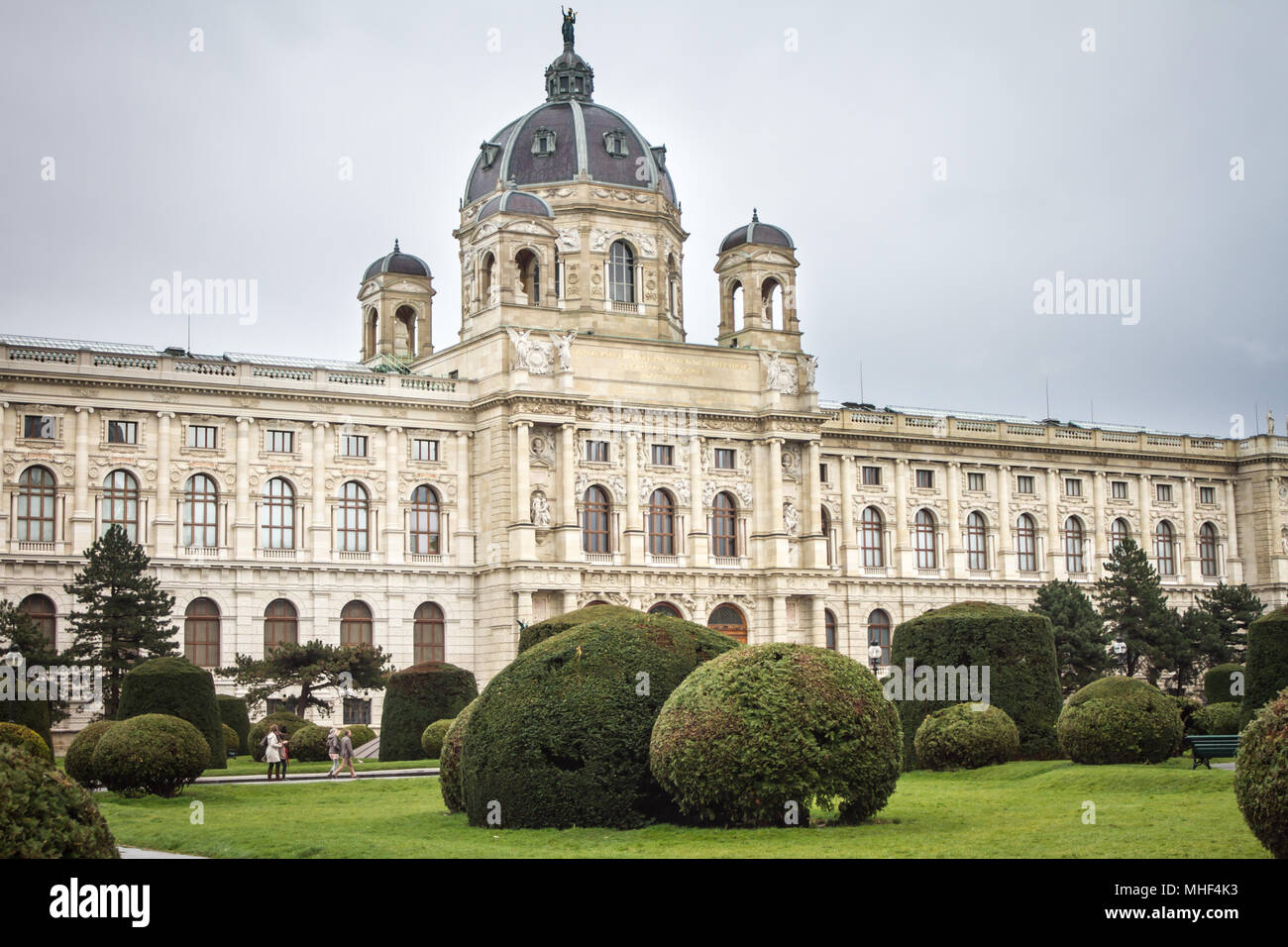 Museum quarter in Vienna, capital of Austria on a rainy day Stock Photo