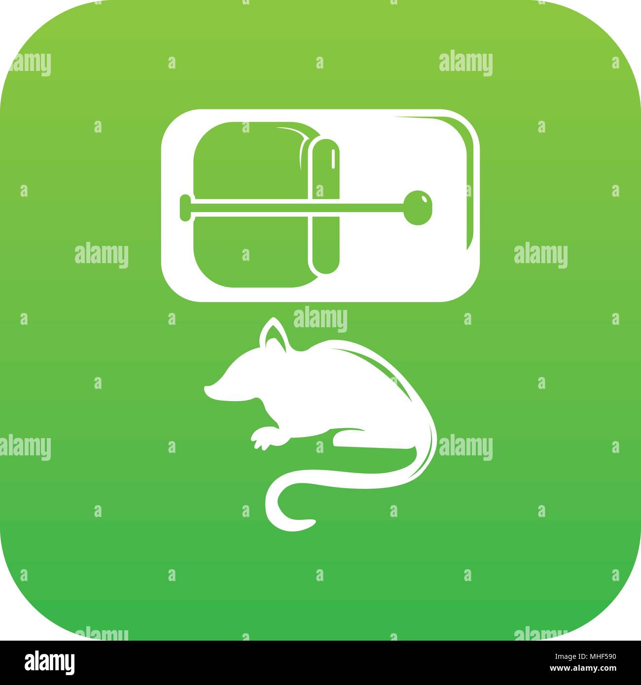 Mousetrap icon green vector isolated on white background Stock Vector