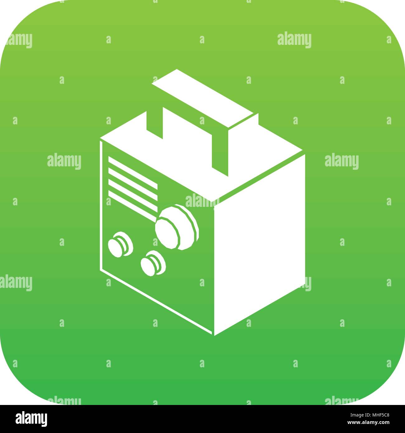 Electro welding machine icon green vector isolated on white background ...