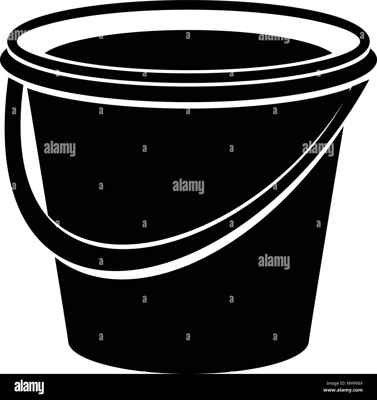 Iron bucket icon. Simple illustration of iron bucket vector icon for ...