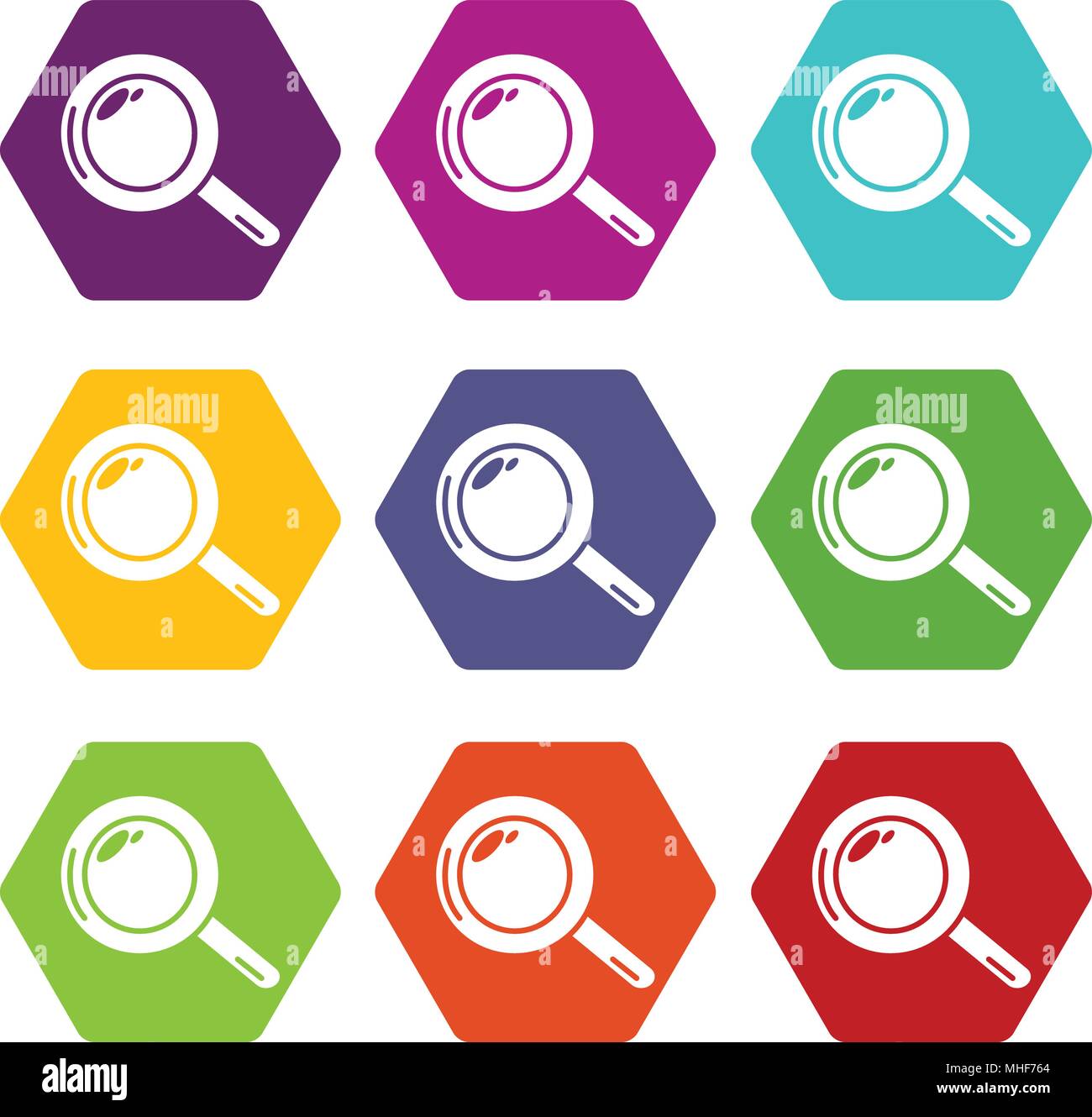 Magnifier icons set 9 vector Stock Vector Image & Art - Alamy