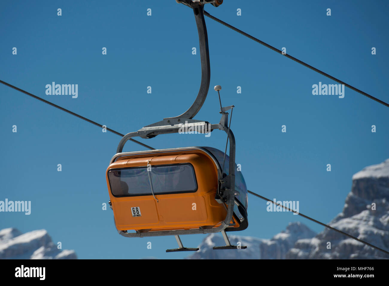 Chair Lift for skiers in winter snow time Stock Photo - Alamy