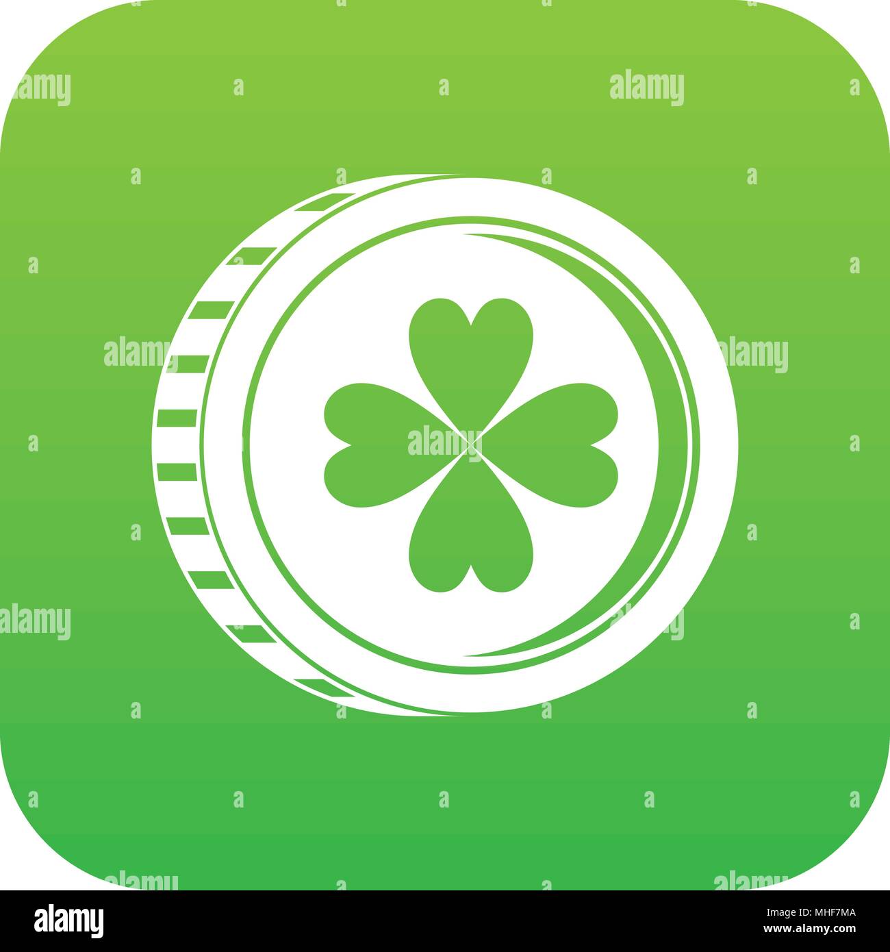 Coin with clover sign icon digital blue Stock Vector Image & Art - Alamy