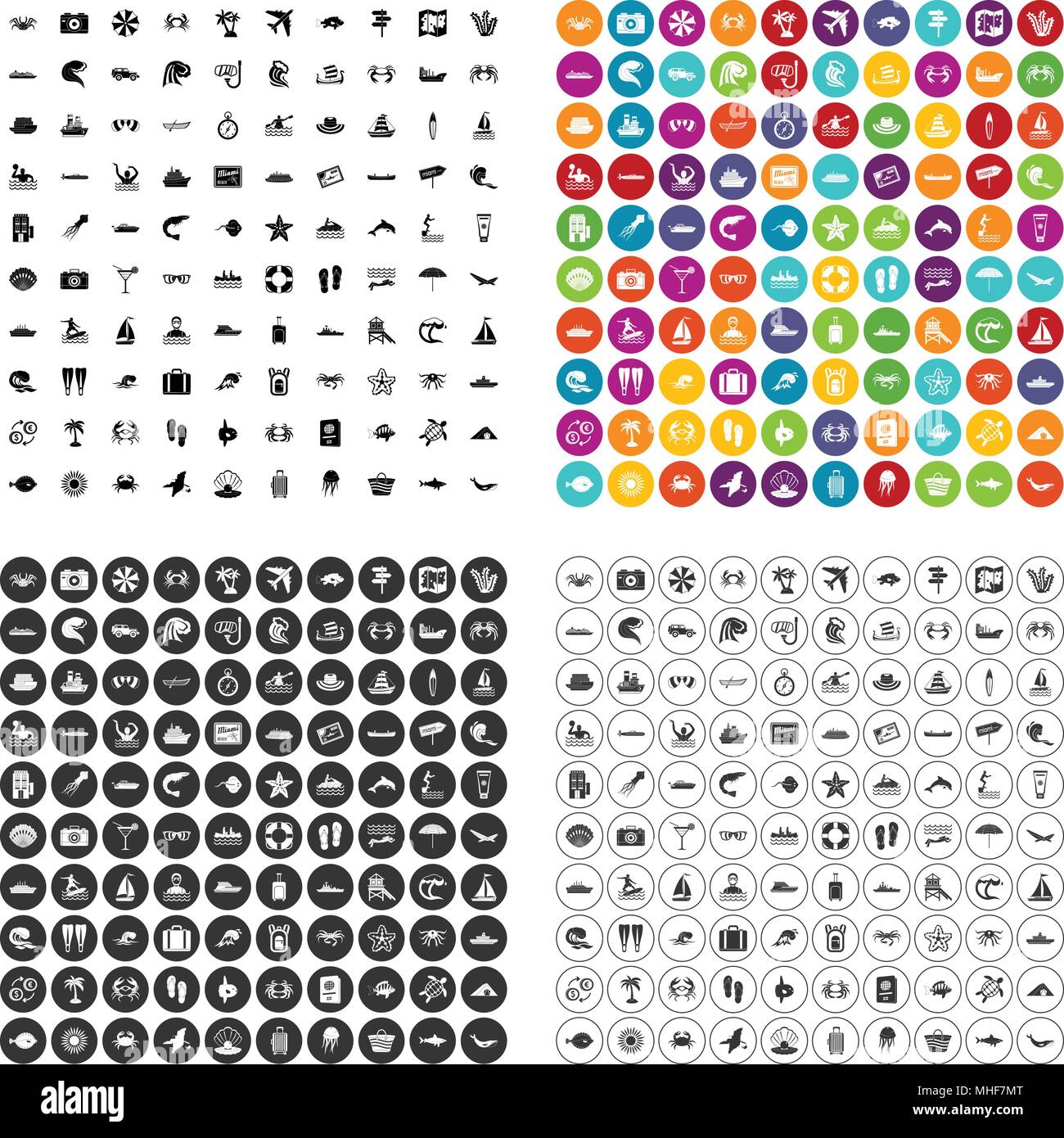 100 sea life icons set vector variant Stock Vector Image & Art - Alamy