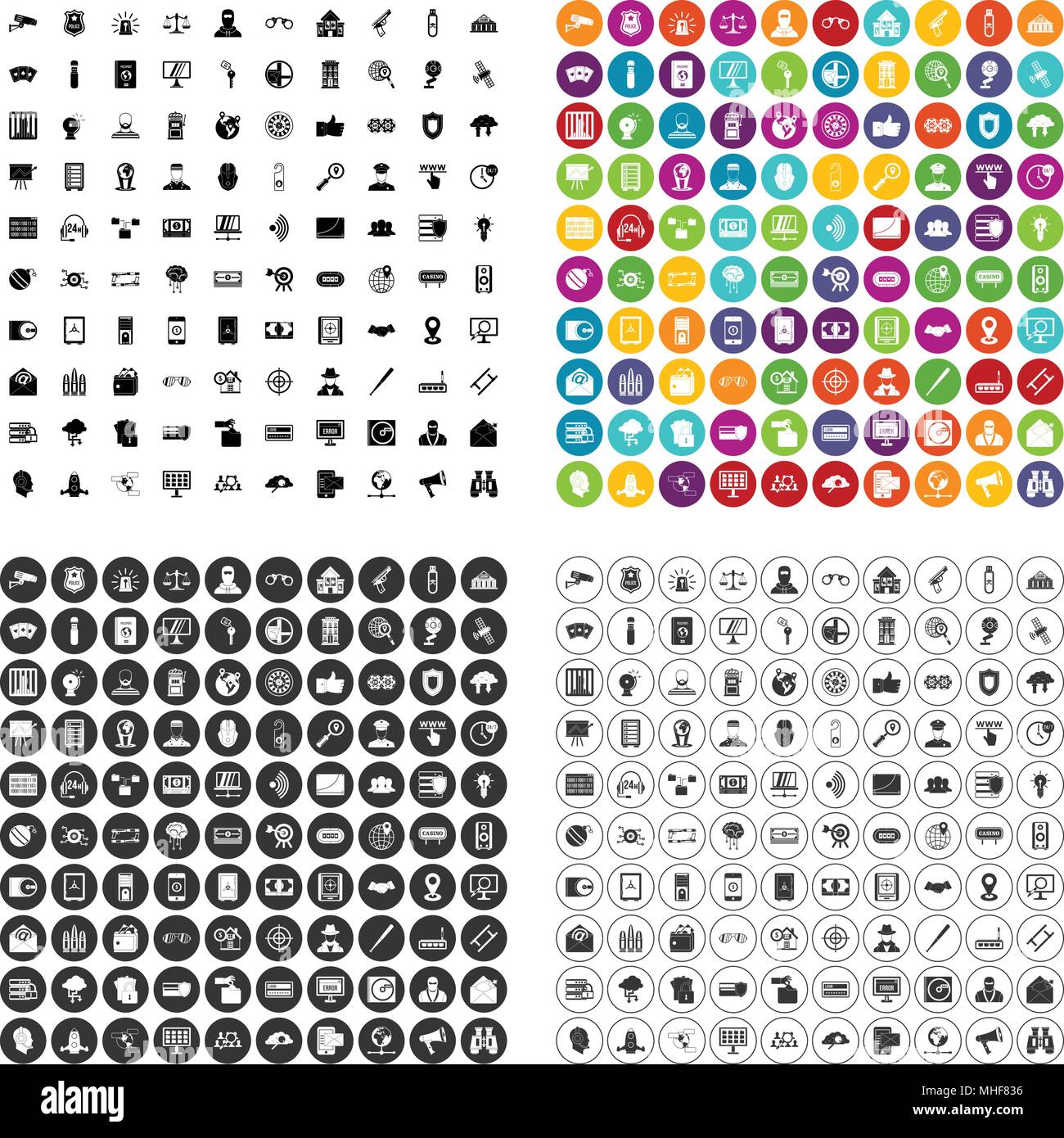 100 security icons set vector variant Stock Vector Image & Art - Alamy