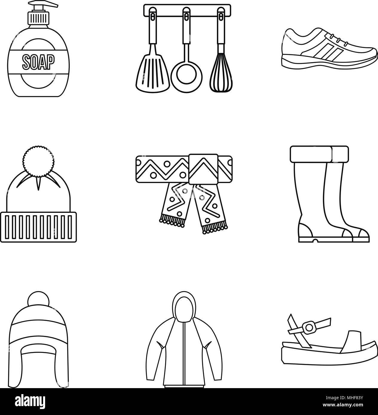 Trade fair icons set, outline style Stock Vector Image & Art - Alamy