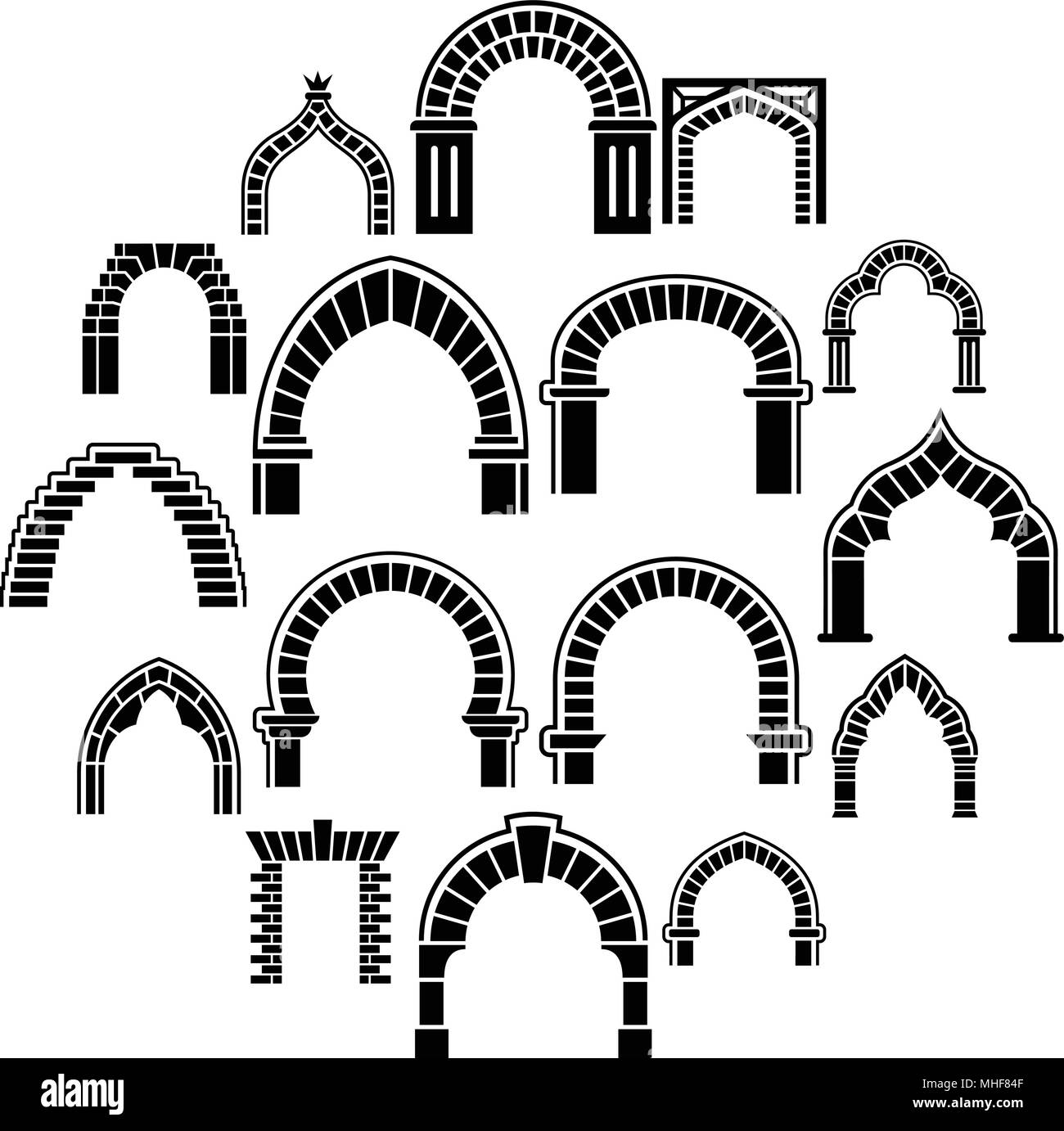 Arch types icons set, simple style Stock Vector Image & Art - Alamy