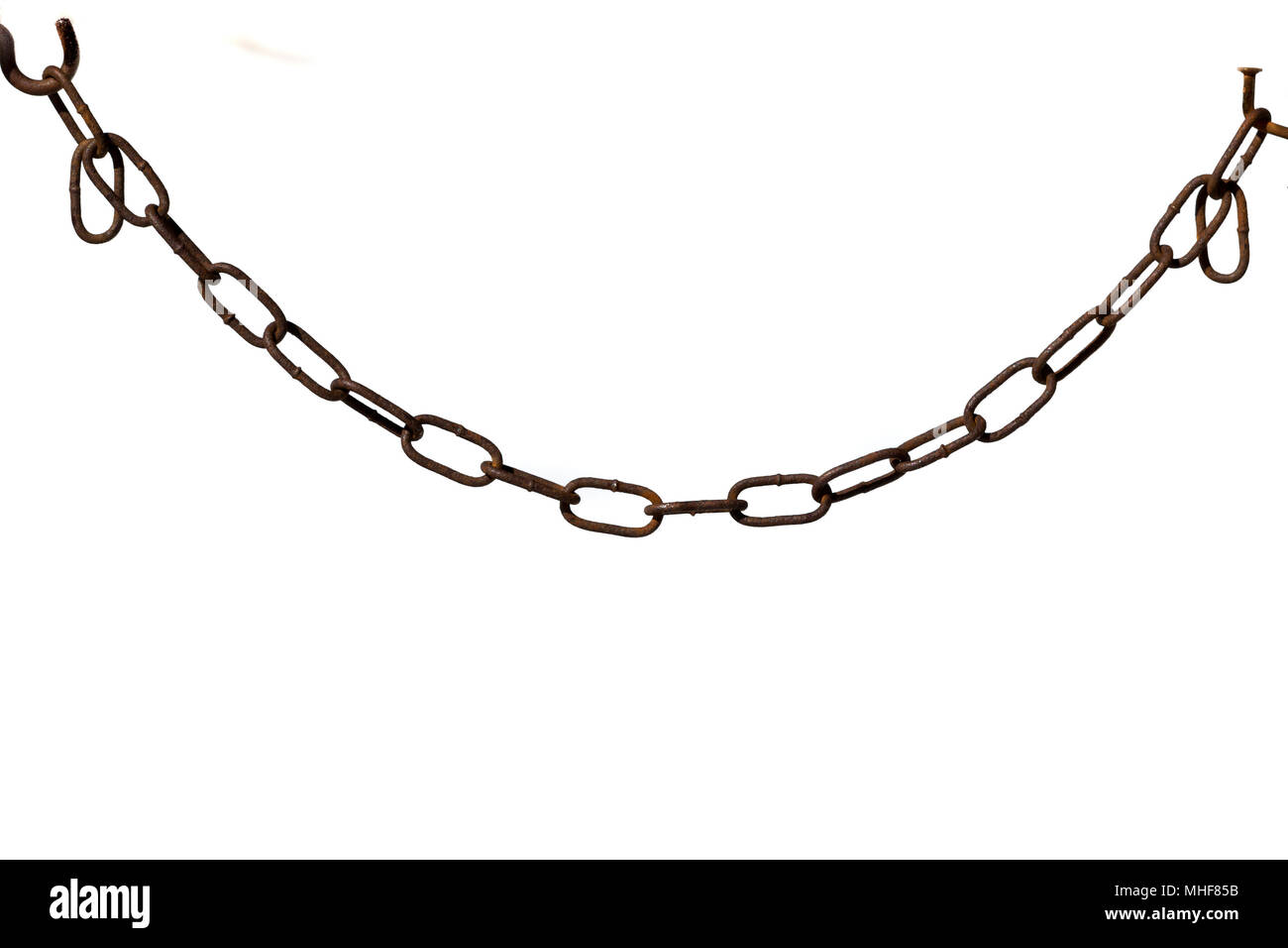 iron chain on white background Stock Photo - Alamy