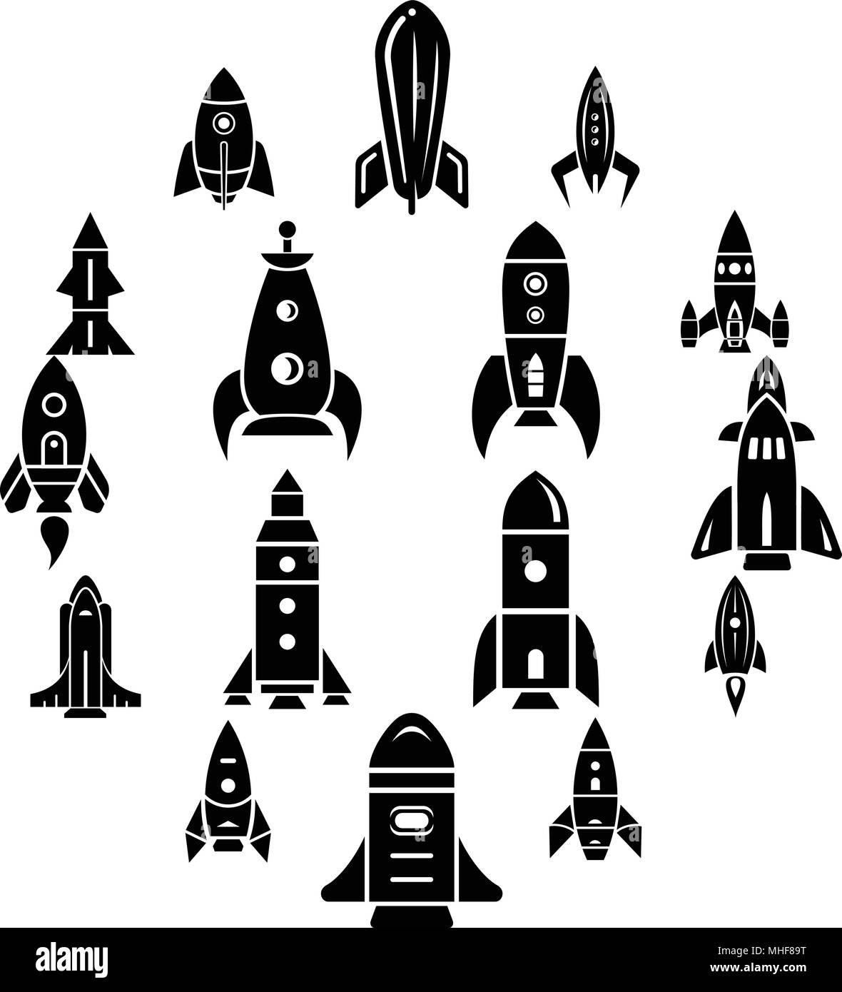 Rocket icons set, simple style Stock Vector Image & Art - Alamy