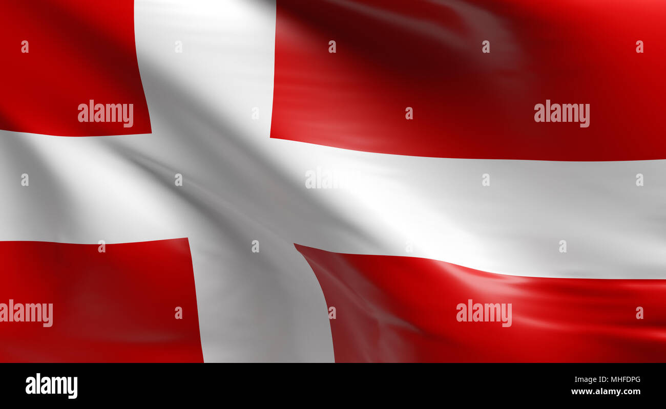 Flag of Denmark using as background, 3d rendering Stock Photo