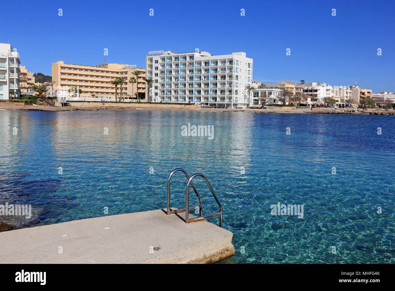 Hotels Levante and Levante Park, Cala Bona, Mallorca Stock Photo