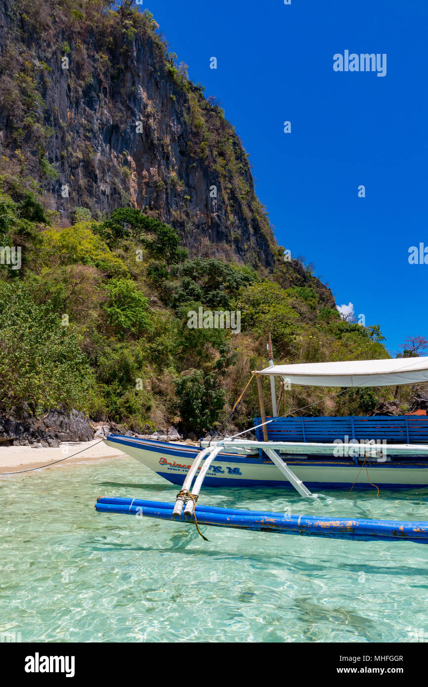 Coron Palawan Philippines April 13, 2018 Sunset beach Stock Photo