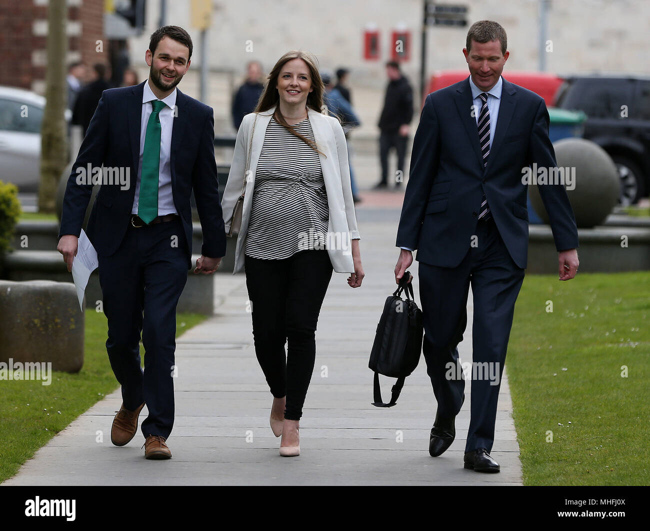 Daniel McArthur (left) and his wife Amy, alongside Sam ster, The