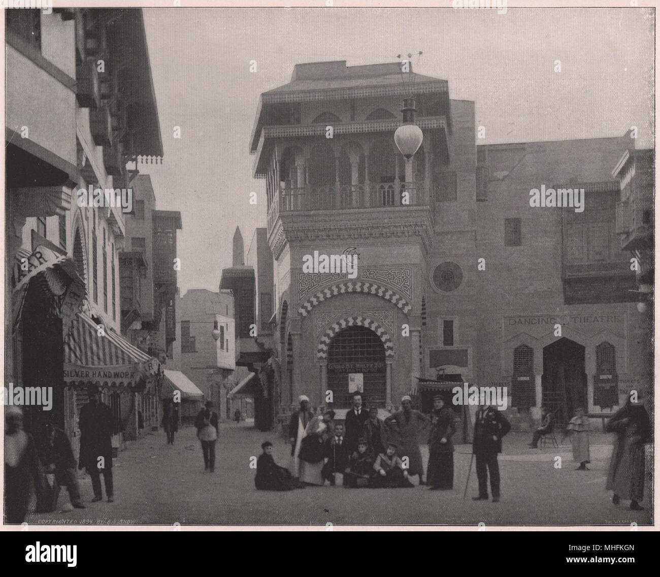 In the Cairo street - During the pleasant summer days a visit to the Cairo Street, in the Midway Plaisance, is almost a bewilde… Stock Photo