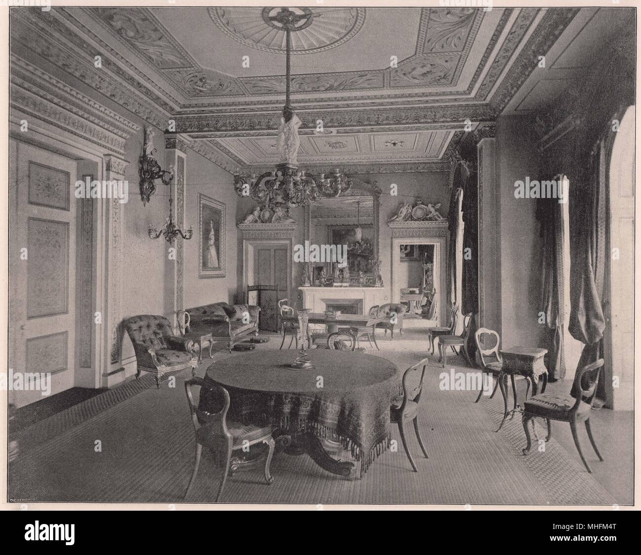 The council Chamber at Osborne is in the part of the house known as the Pavilion Stock Photo