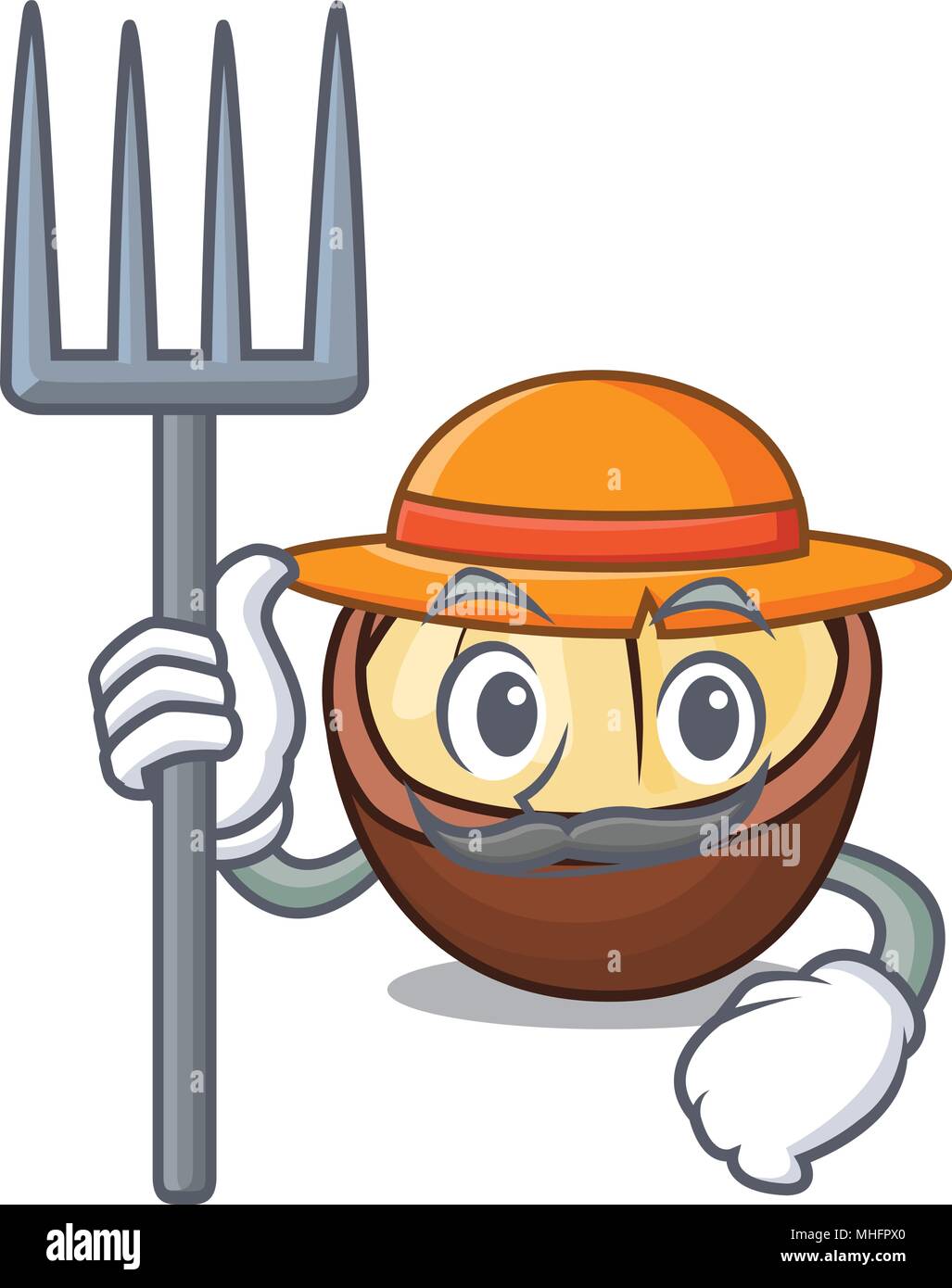 Farmer macadamia character cartoon style Stock Vector Image & Art - Alamy