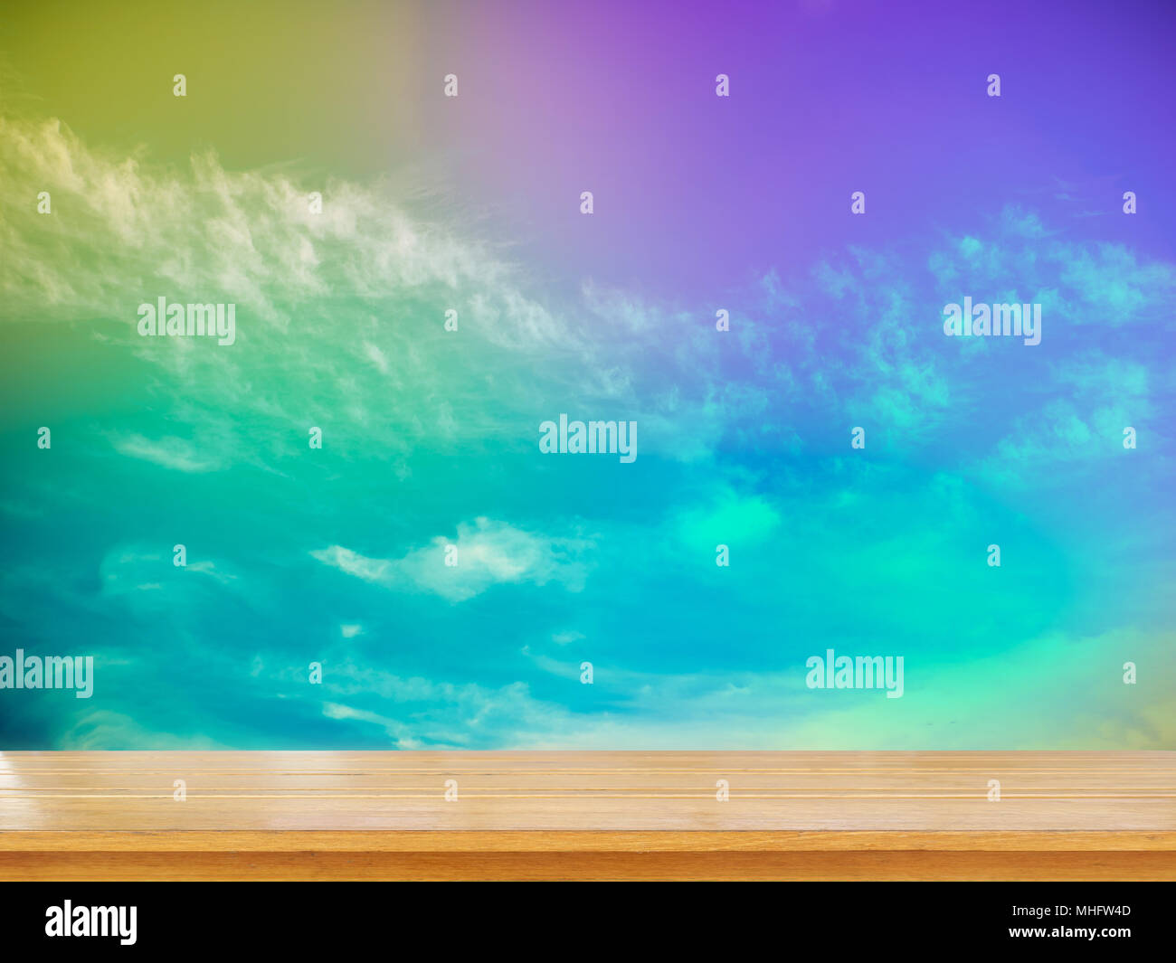 Blue sky and clouds with pastel filter Stock Photo
