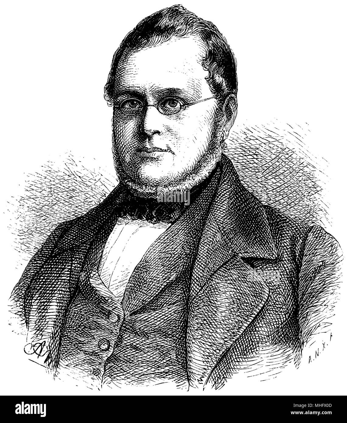 Camillo Benso Count of Cavour (born August 10, 1810, died . June 6, 1861), A.N. u. A.N[eumann] XA Stock Photo