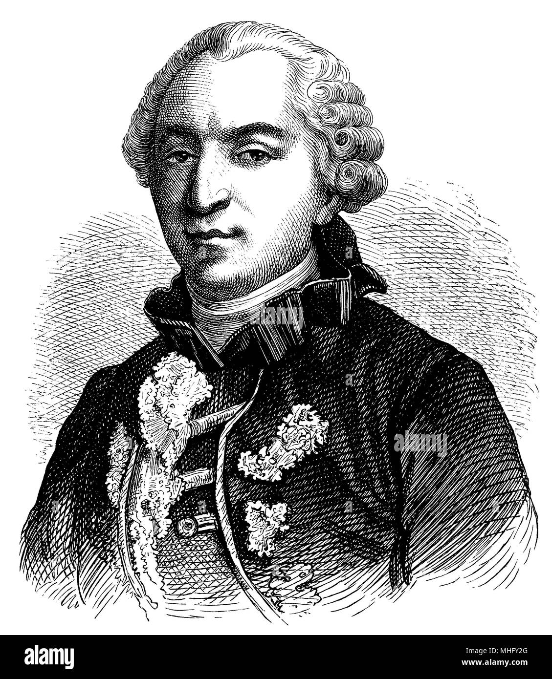 George Louis Leclerc Count of Buffon (born September 7, 1707, died April 16, 1788), Stock Photo