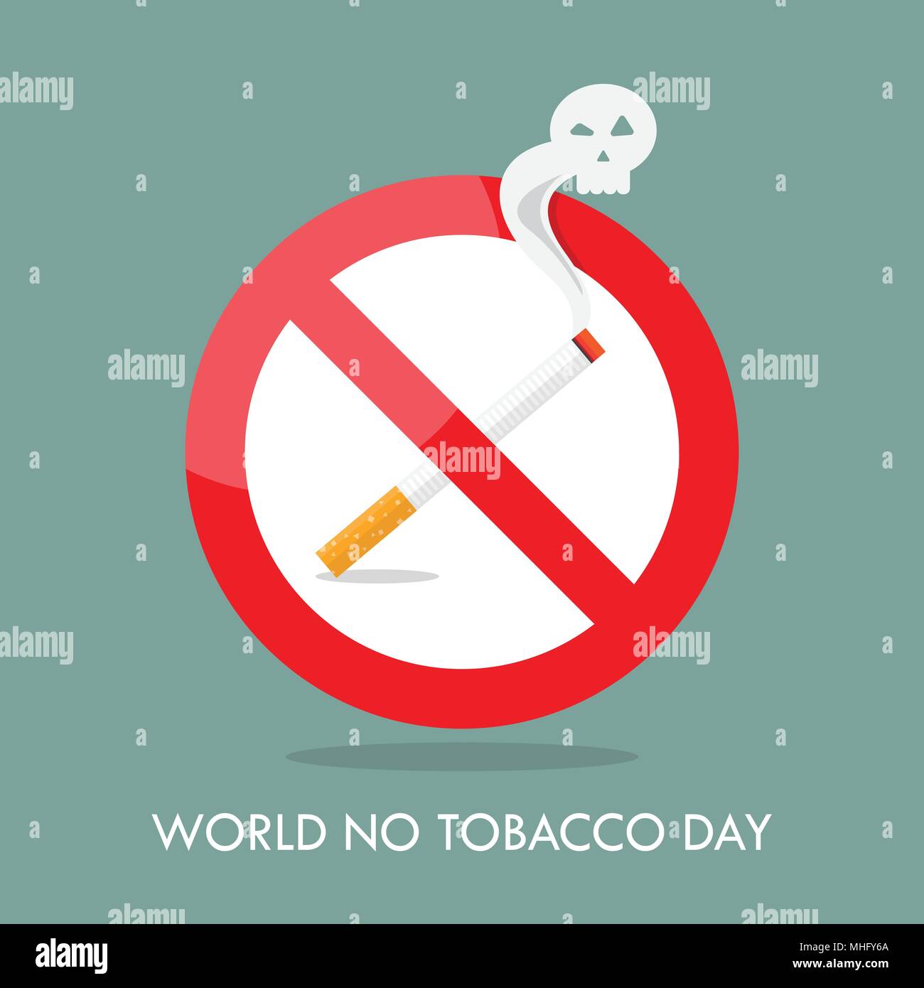 World no tobacco day prohibition sign. Vector illustration Stock Vector